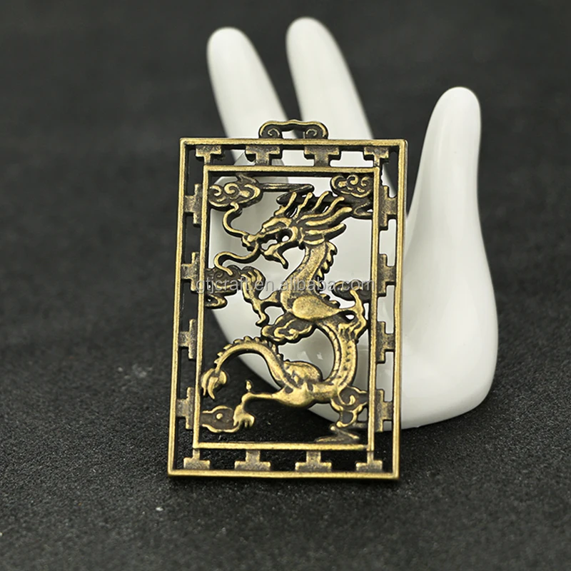 Factory direct  CA101 supply retro pure copper Buhhda crafts Guanyin Guan Gong dragon tag pendant