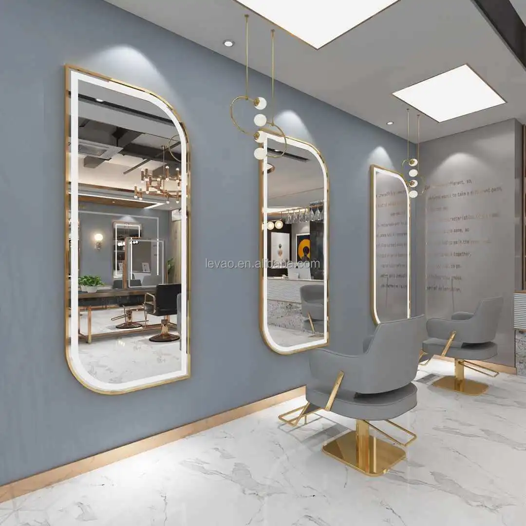 led salon mirror station