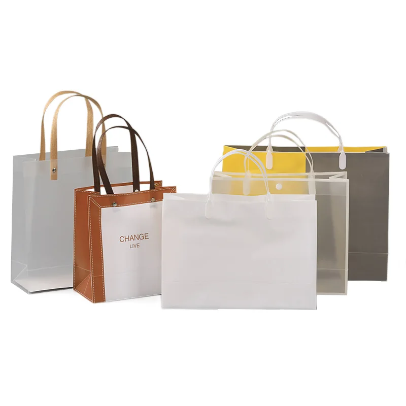 High quality plastic makeup cosmetic clothes PVC transparent tote bag blank handbag