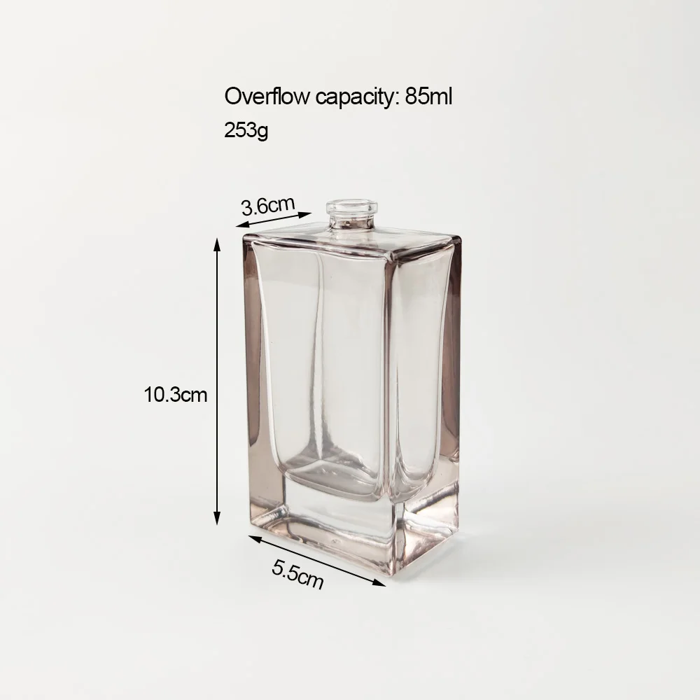 10~100ml french style simple chic rectangle crimp glass cologne bottle perfume bulk sale