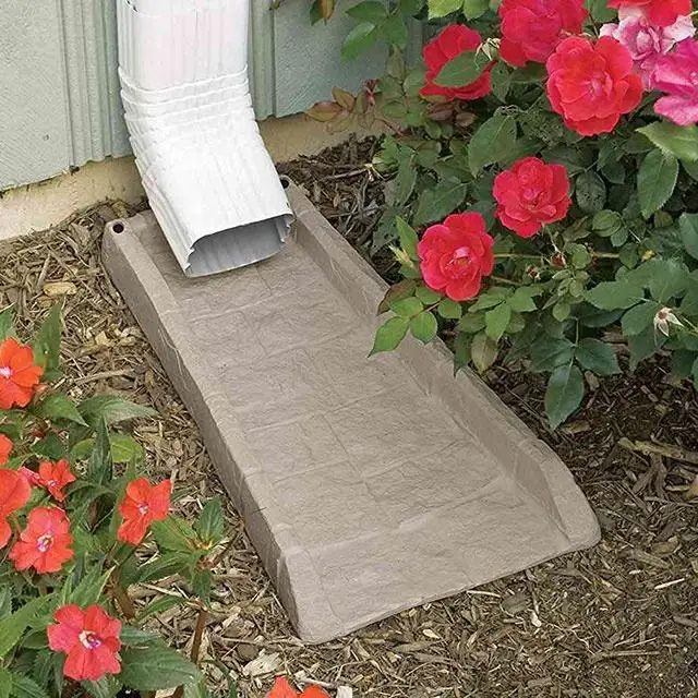 2 Pack Stackable Downspout Splash Block Rain Downspout Diverter With Ground Screws