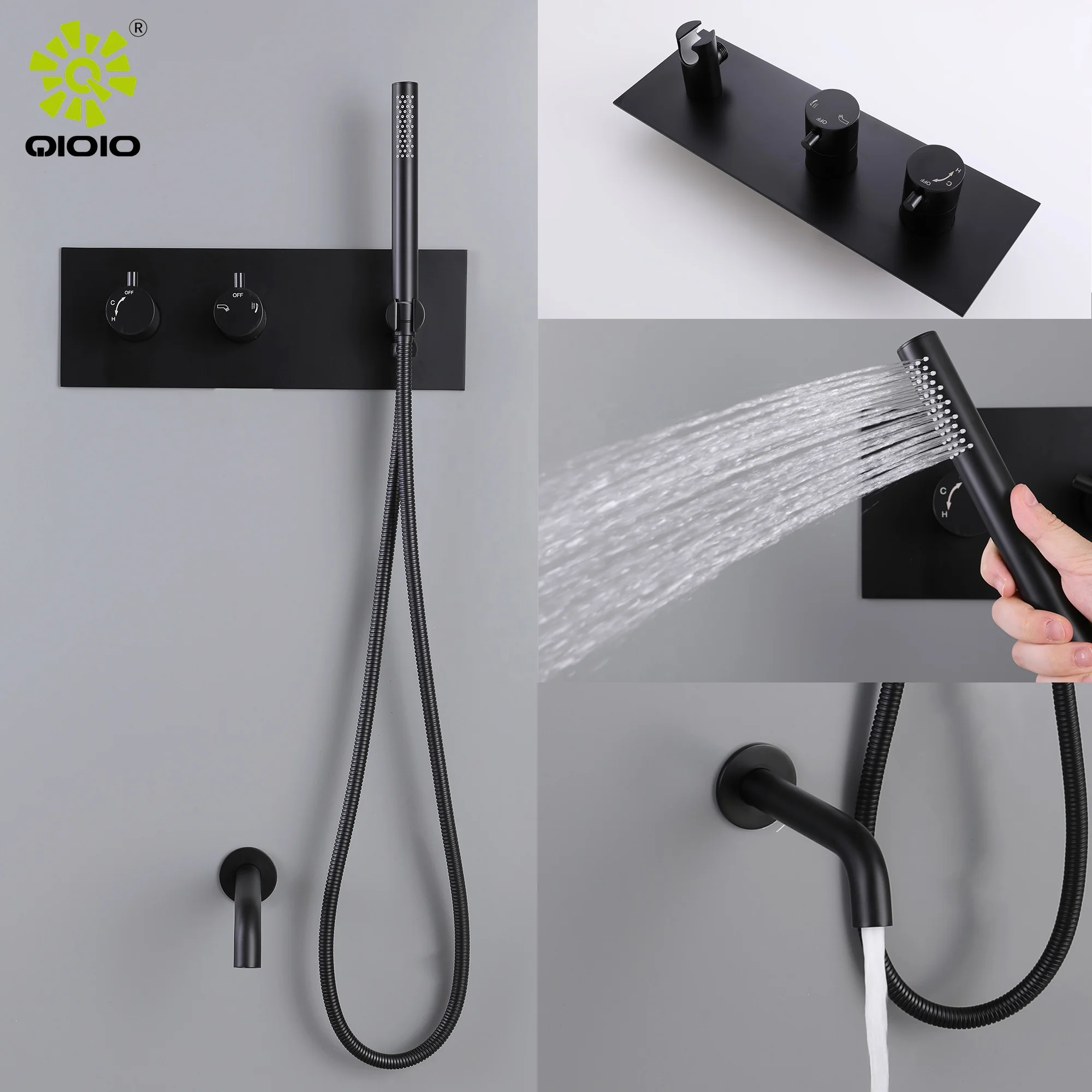 304 Stainless stain  Bathroom hot & cold mixer in wall shower mixer set