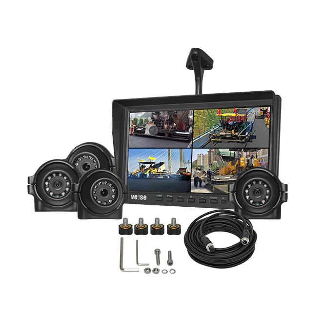 1080P Wired Backup Camera System Kit,HD DVR Monitor with IP69 Waterproof Reverse/Side View Camera for RV Truck/Semi Box Truck