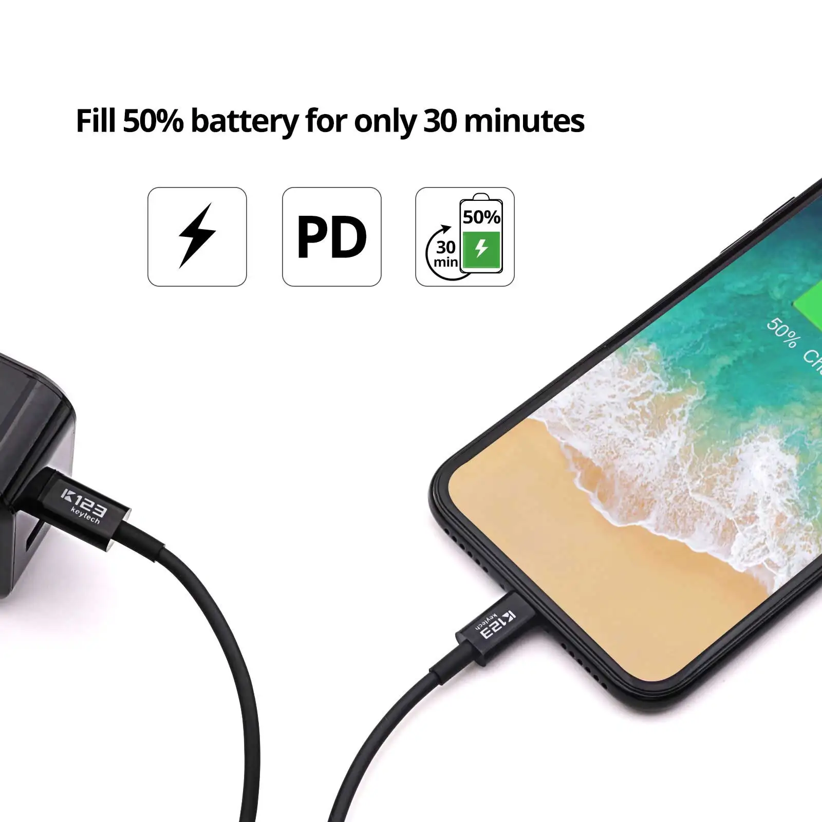 For iPhone Data Cable 1M 2A Cell Phone Fast Charger USB Cables Charging Cord For iPhone Charger