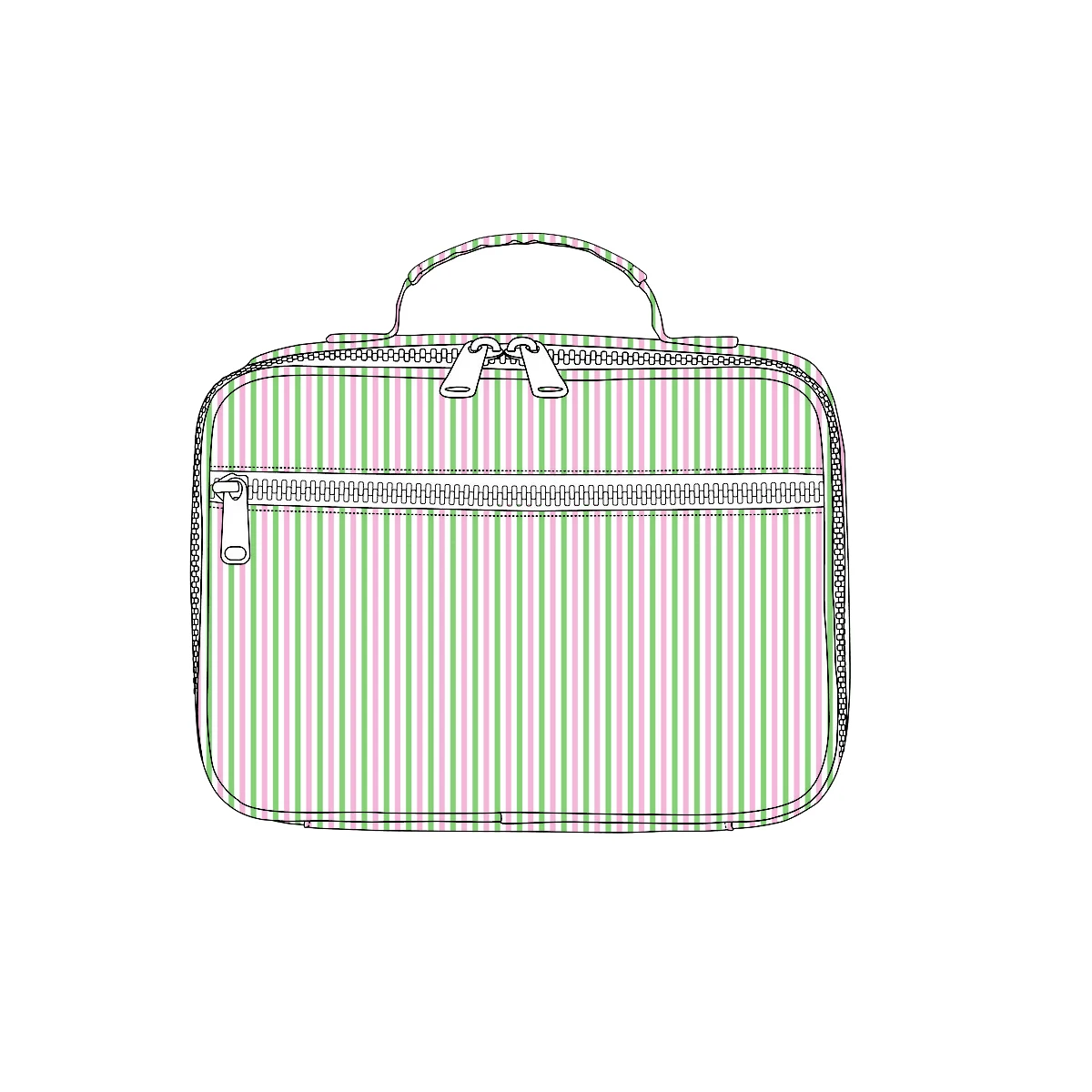 Lunch Bags Sweet little smock for Back to School Name write on Seersucker Bag-puresun