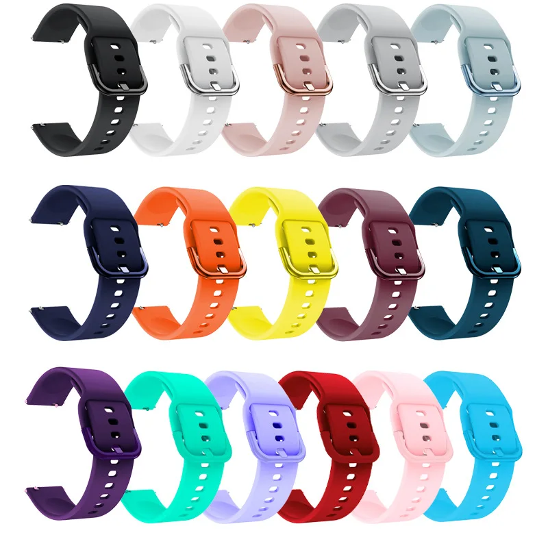 ShanHai 22 20mm For Samsung Galaxy Active 2 40 44mm Smart Watch Band Silicone Sport Bracelet For Galaxy Watch 42mm/3 41mm Strap
