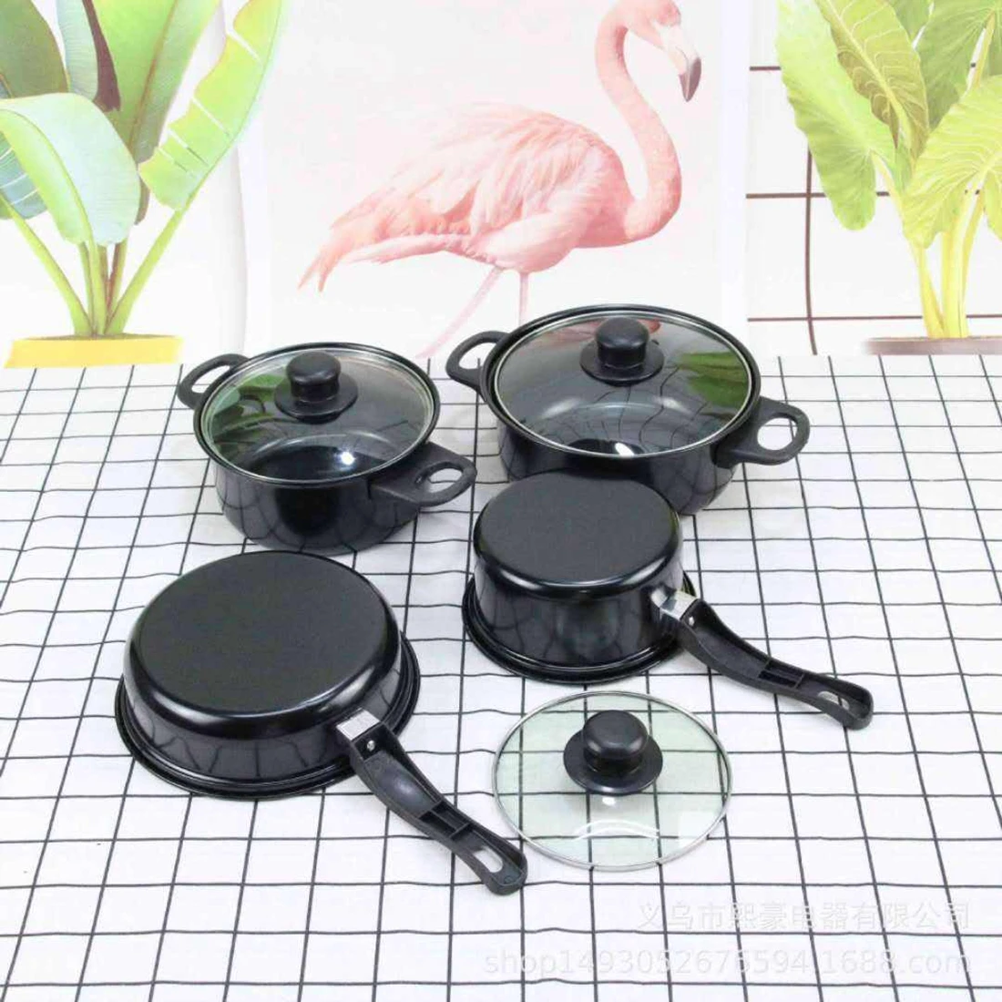 13 Pieces Cast Iron Kitchen Cooking Pan Pot Set Non Stick Cookware Sets With Nonstick Coating