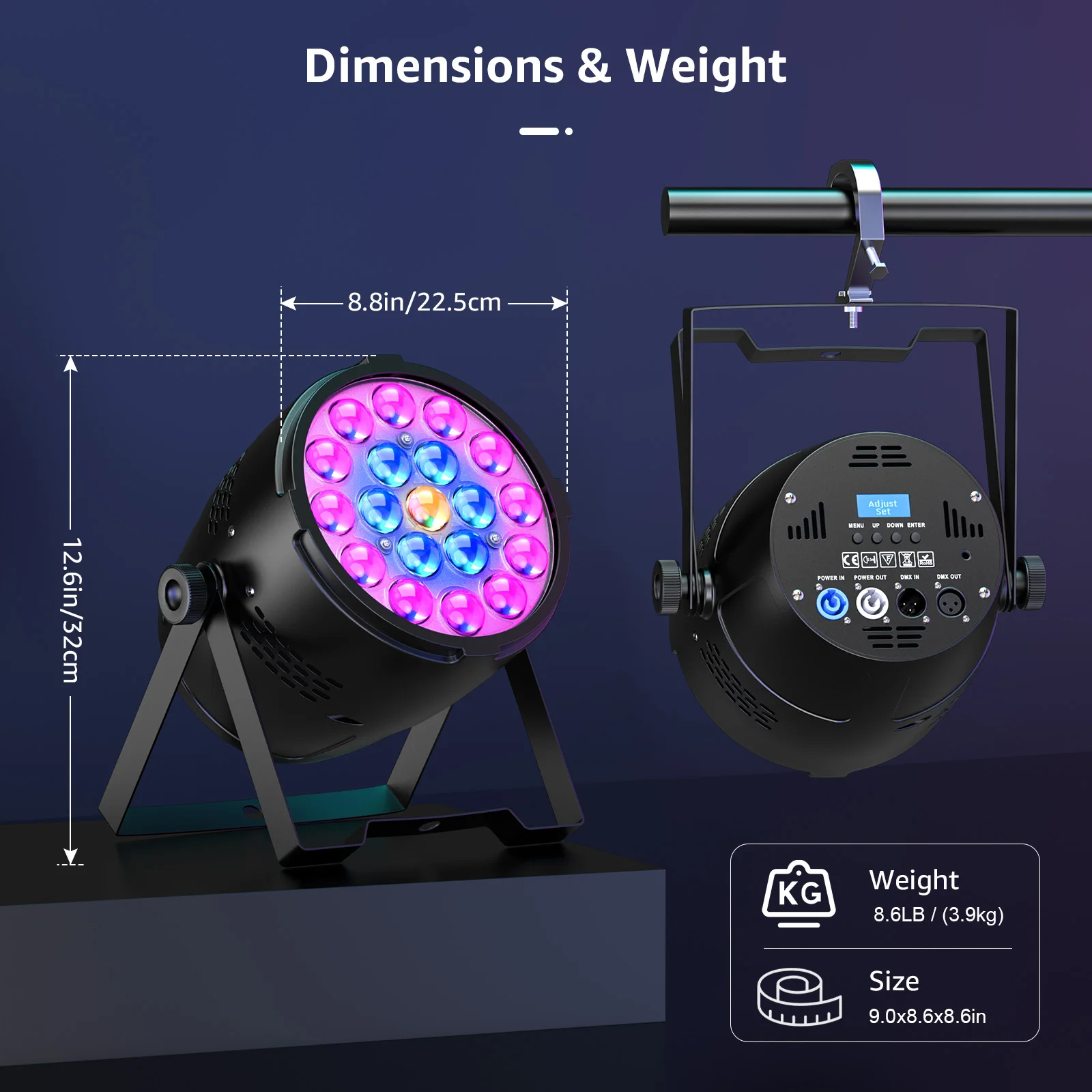 U`King High Brightness 19*15W LED RGBW 4 in 1 Par Lights For Stage Concert Bar DJ Lighting Equipment Zoom Par Light