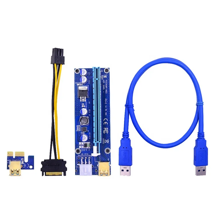 
VER009s usb to pci converter 6Pin LED Pcie riser x1 to x16 graphics card riser 