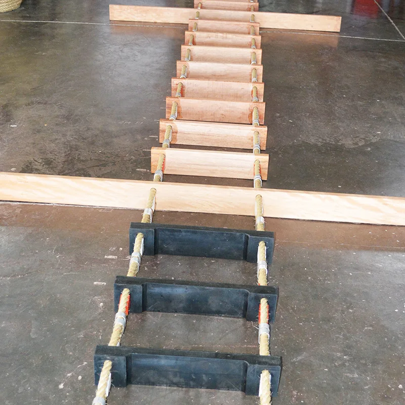 Factory good quality marine boat marine safety Emergency Escape wooden Rope Ladder