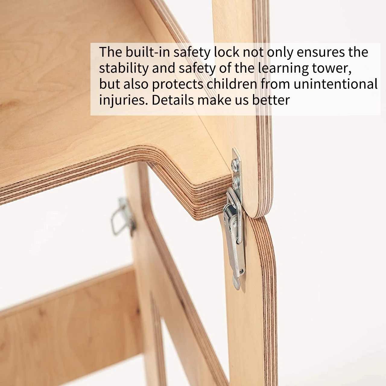 Foldable Wooden Montessori Learning Tower with Blackboard for Toddlers, Baby Kitchen Helper Convertible Step Stool