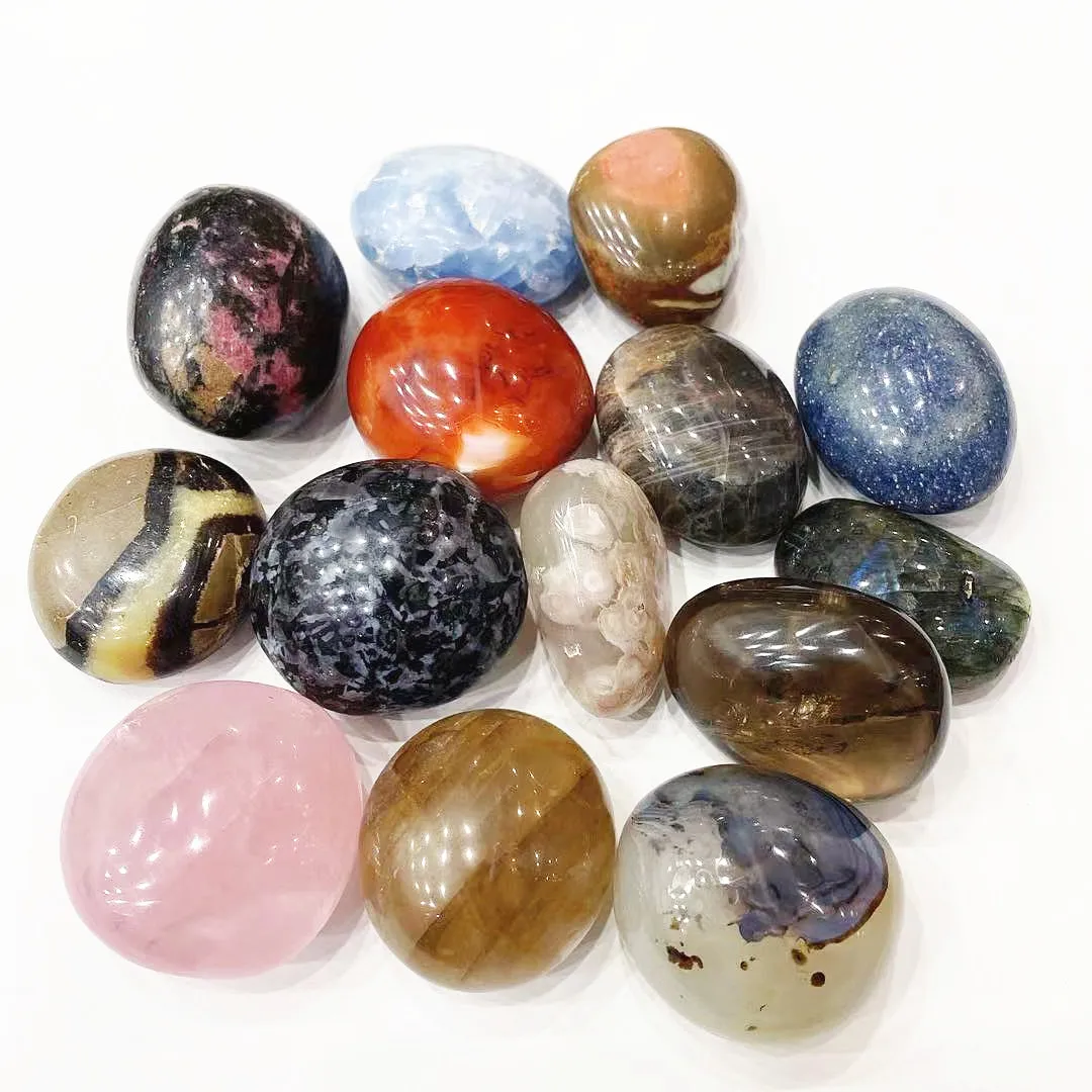 Оптовая продажа натуральные Исцеляющие кристаллы карманные драгоценные камни из агата пальмовый камень рейки Лабрадорита для украшения дома