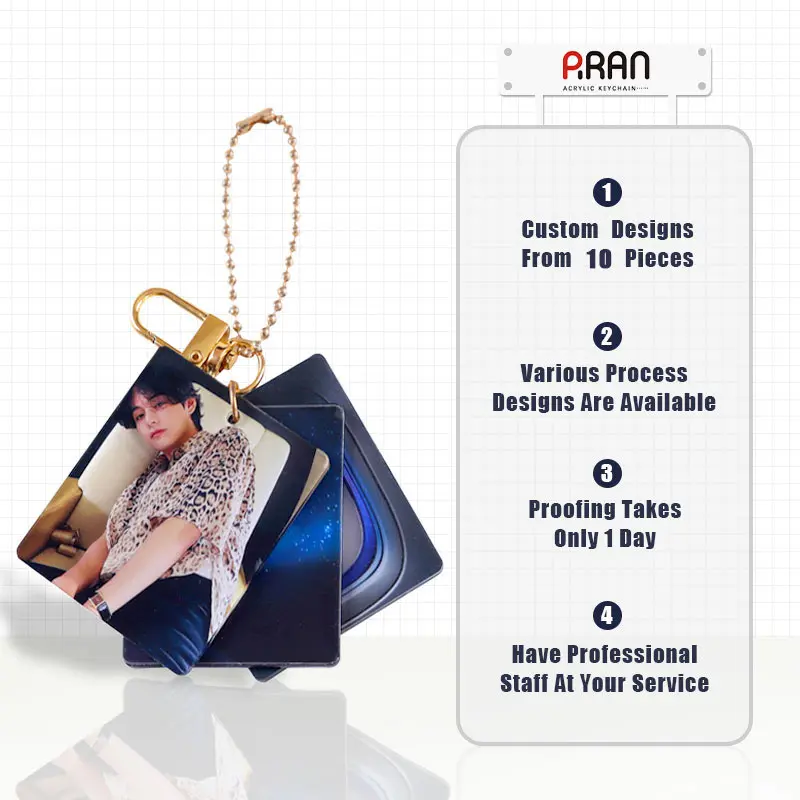 Paran Anime Acrylic Charm Sublimation Resin Keychain BT Kpop S Photo Custom Acrylic Keychain Laser Cut Clear Acrylic Keychain