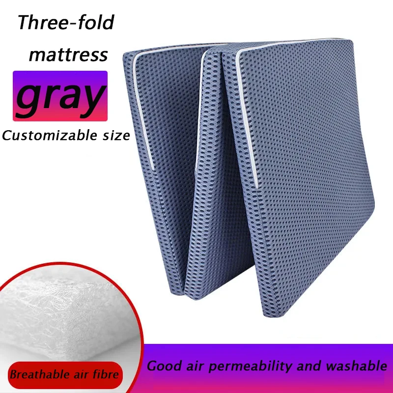 Modern Air Fiber 3-Fold POE Air Mesh Breathable Vermicelli Washable Bed Mattress Home Hospital School Furniture Car Possible