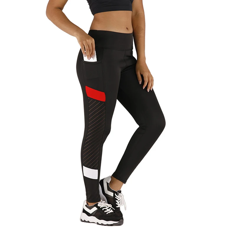 2022 High Waist Mesh Leggings For Tight Women With Pocket