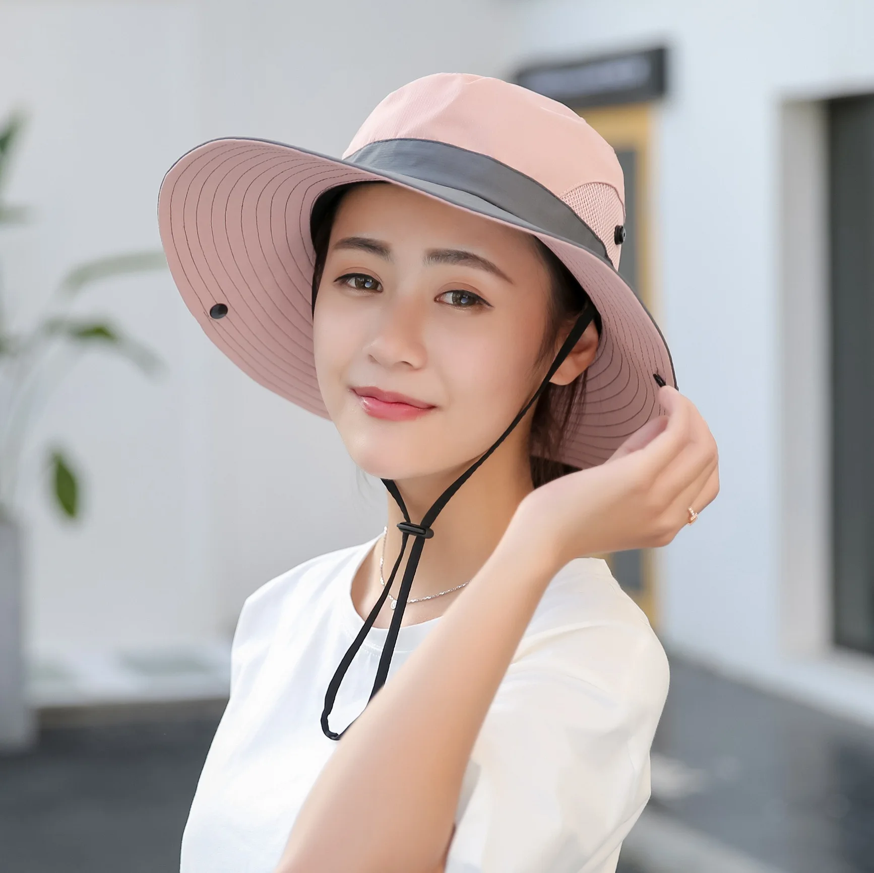 Wholesale parents and kids set sunhat Outdoor Running Visor Sun Hats Summer Sunhat Women Travel Raffia Empty Top Straw Hats