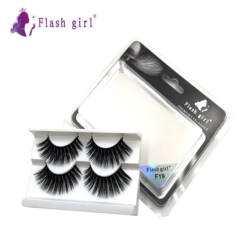 Free shipping Flash girl F series 20 models Faux Mink Eyelashes 2 pair natural  Full Strip Eye Lashes Thick false Eye