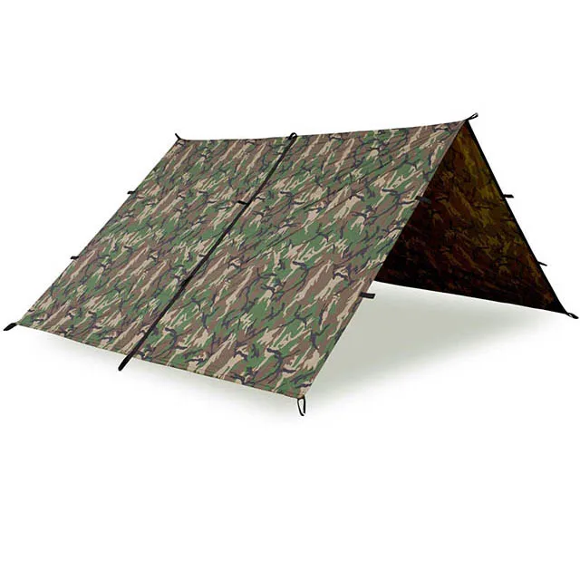 Camouflage Waterproof 40D Ripstop Nylon Camping PVC Tent Tarp Canopy Rain Fly Camping Flysheet Tent