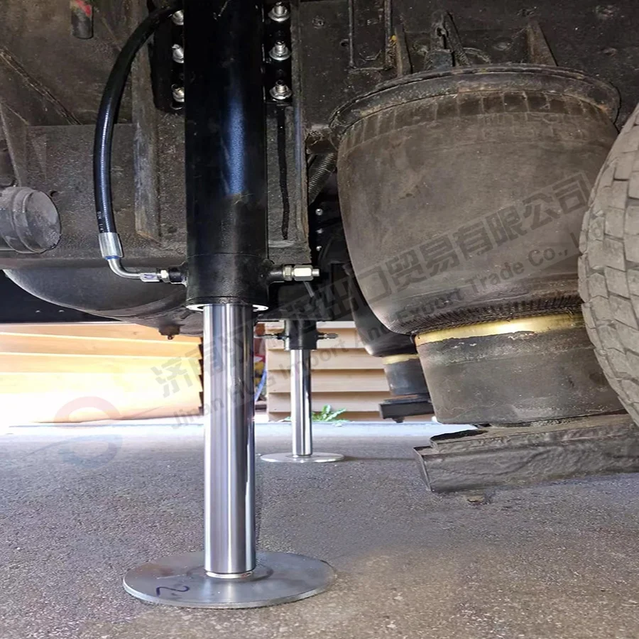 Automatic leveling dc hydraulic power unit and hydraulic cylinder for motorhome