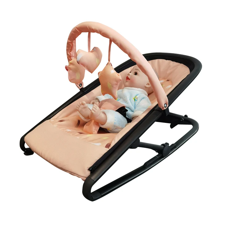 Multifunction 2 In 1new Design Adjustable New Pink Baby Swing Rocker Chair With Rattle Toy