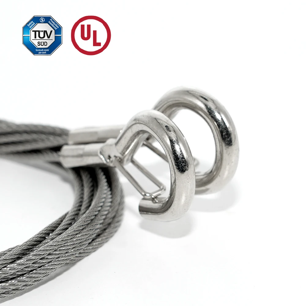 High Quality Steel Cable With Spring Hook for Hanging 1.5MM Skipping Rope Suspension Kit