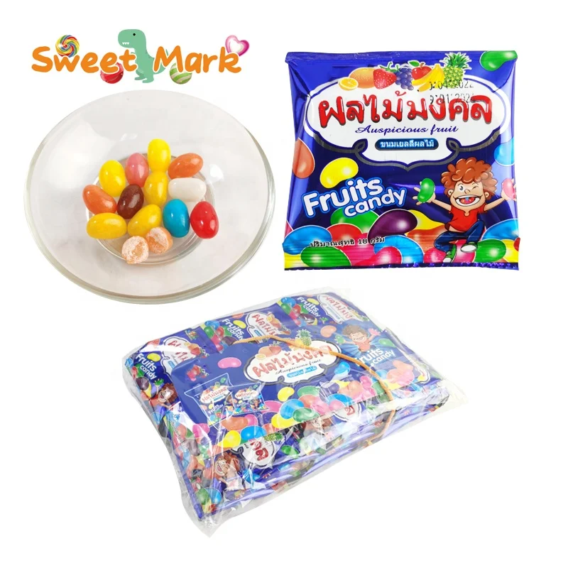 Colorful Mixed Fruit Flavored Candy Halal Candy Soft Jelly Beans