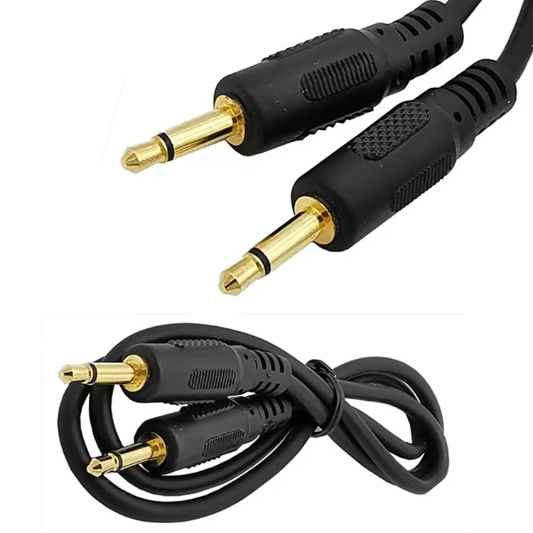 90 degrees 3.5mm Mono Headset male Plug with cable 2 pole 3.5 mm Audio Jack cable