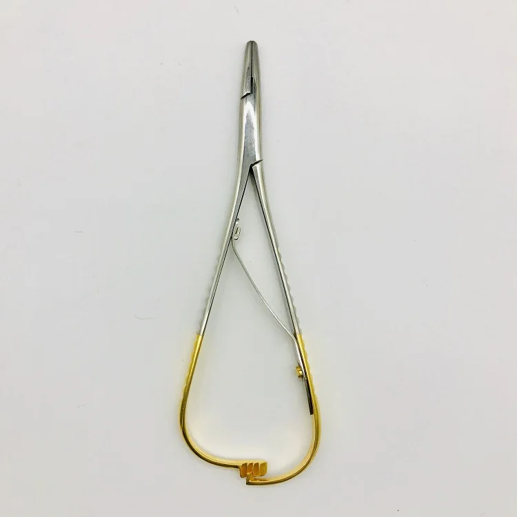 Dental Manufacturer CE Orthodontic Mathieu Needle Holder Wide Tip Tungsten Carbide Serrated Tip