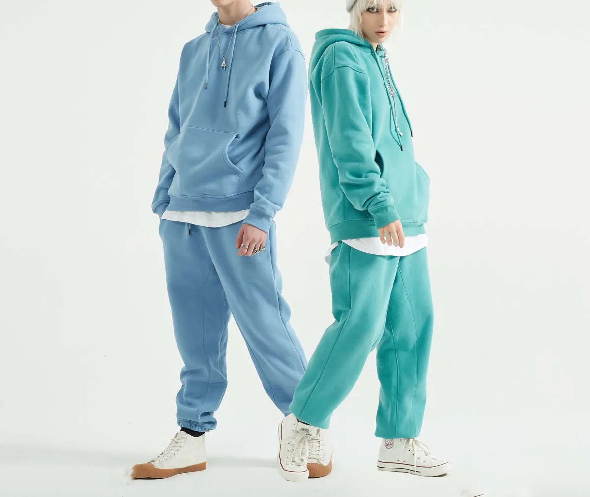 Custom logo100% Cotton Sweat Suits Two Piece Oversized french terry oversized puff print men tracksuit