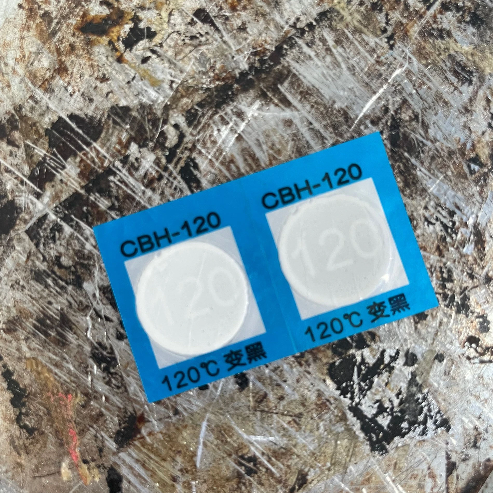 Overtemperature warning sticker,120 degree Single grid thermal test paper, 120 Sealed temperature paper