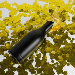 Champagne Bottle Party Popper with Colorful Metallic Foil Circle Confetti Cannon