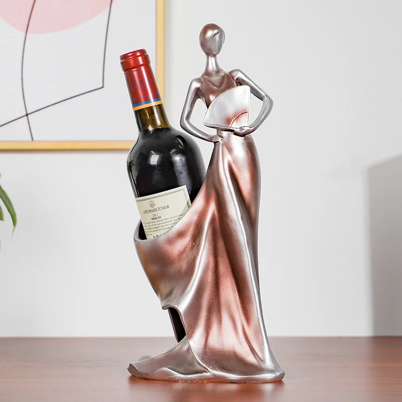 European-style Creative Home Living Room Desktop Ladies Wine Rack Resin Crafts Decorative Ornaments Gifts