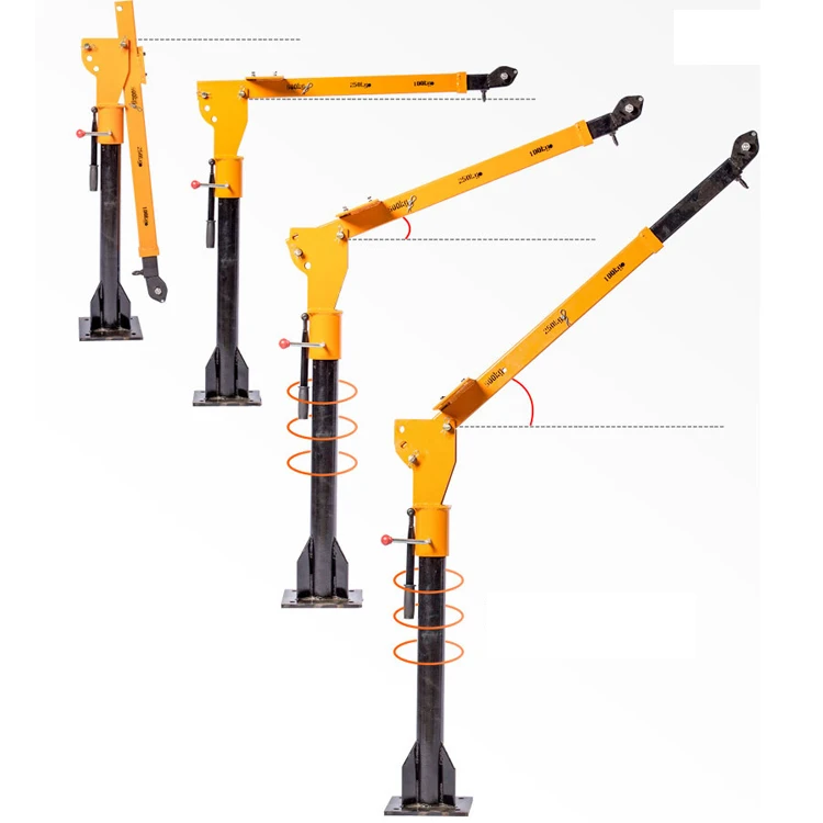 Factory direct sale HP1000 Supplier 12v 24v Mini 500kgs 800kgs 1ton Small Pickup Truck Lift Mounted Crane With Cable Winch