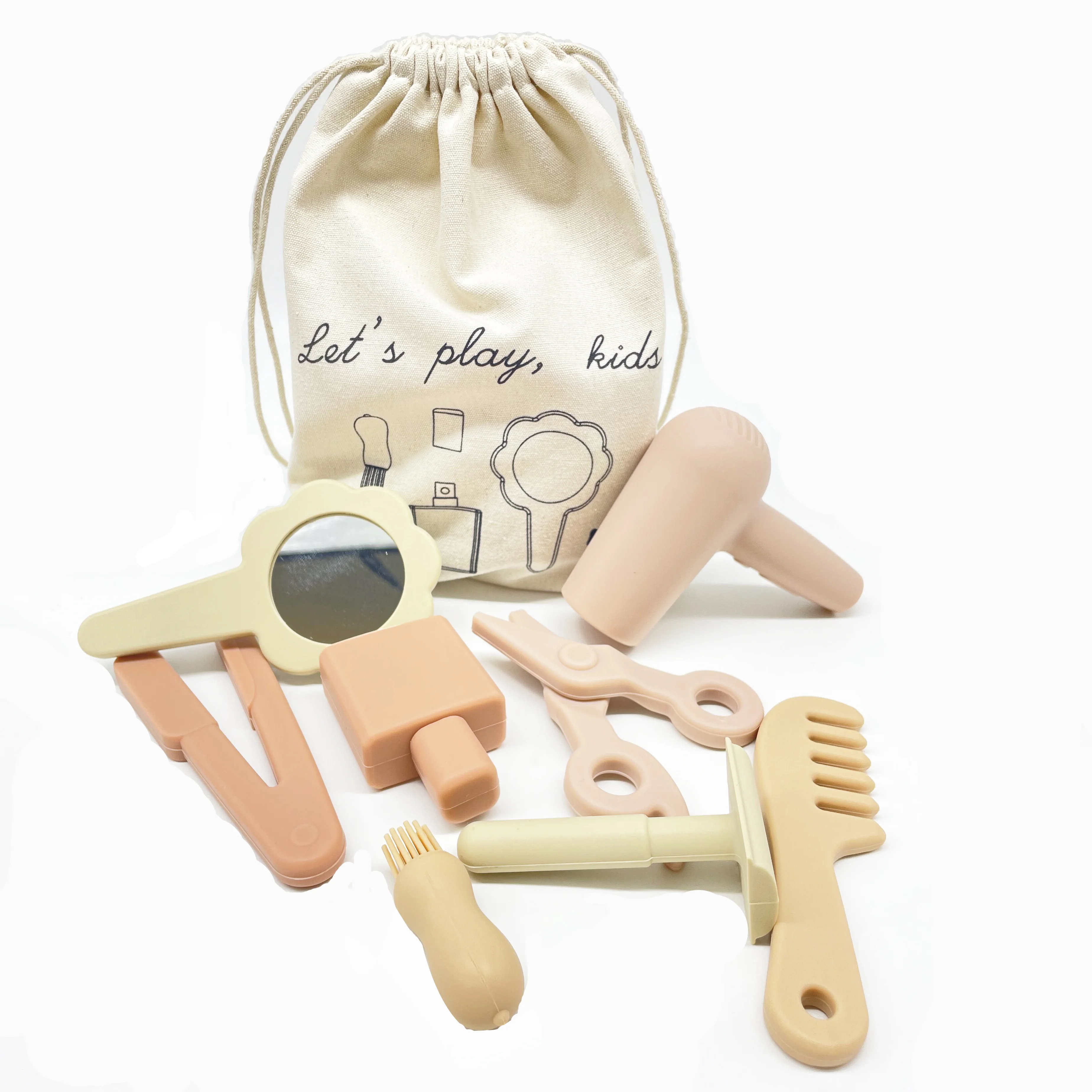 Набор игрушек для парикмахерских маленьких девочек с игрушечным феном модный силиконовый игровой набор детей