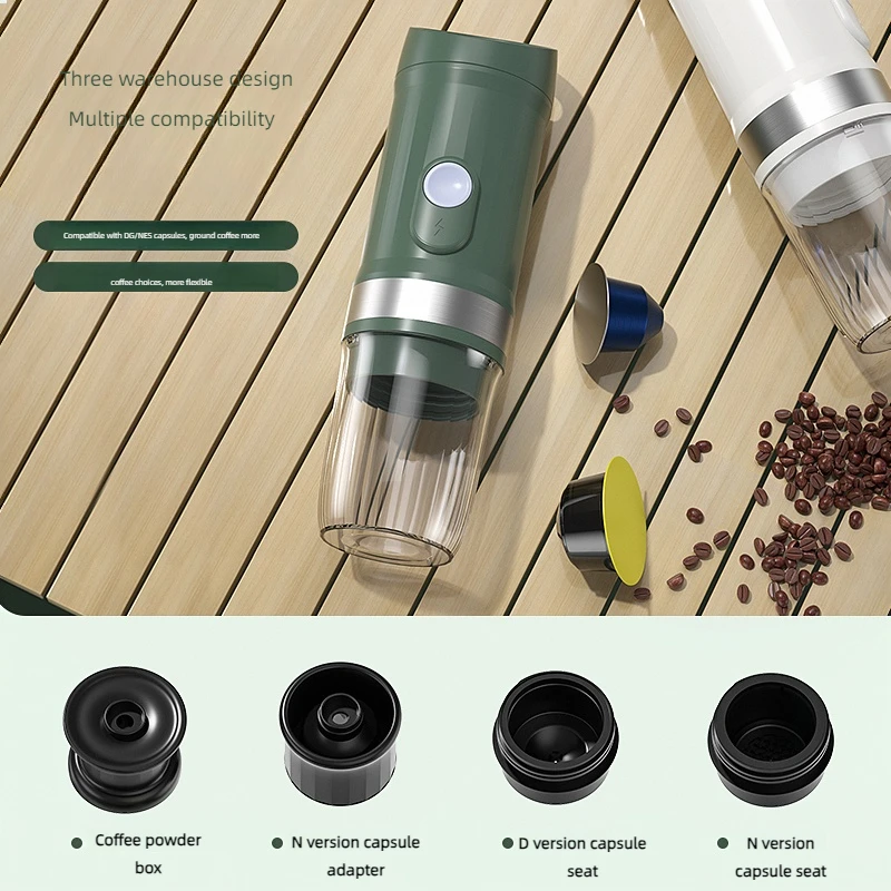 Portable Electric Espresso Coffee Maker Stainless Steel Outdoor Nespresso Compatible Battery Powered for Car Home Hotel Use