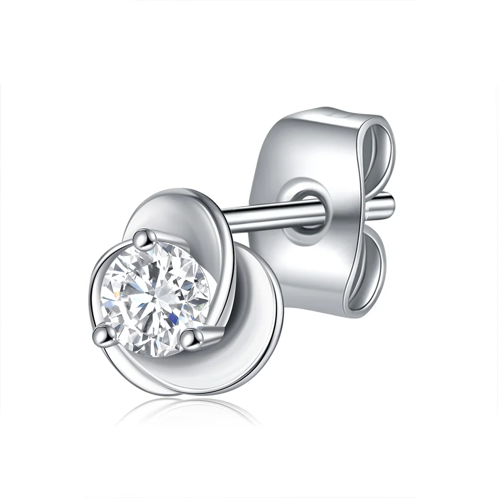 Antique Flower Shaped White Zircon Earrings Trendy New Fashion with Plated Brass Copper Steel Surprising Price Stylish Jewelry