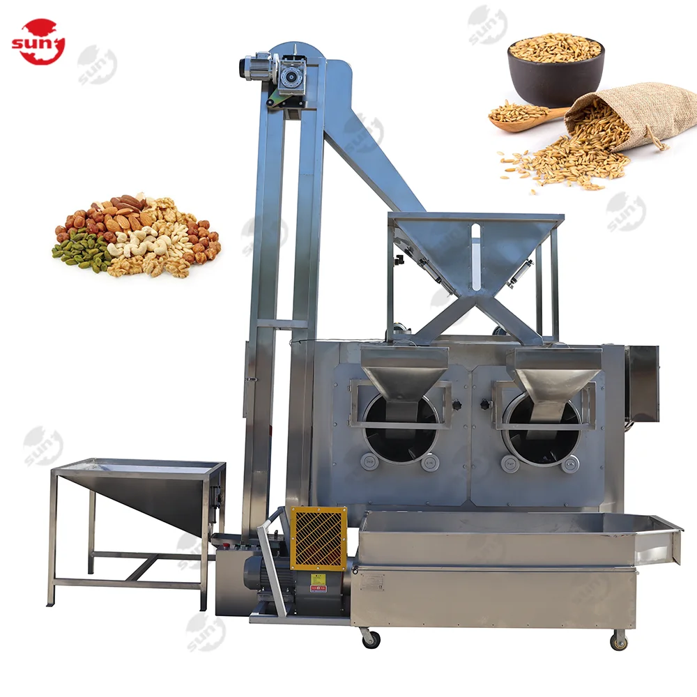 CE peanut batch roaster machine groundnut roasting line soybeans cashew sesame seeds roasting machine