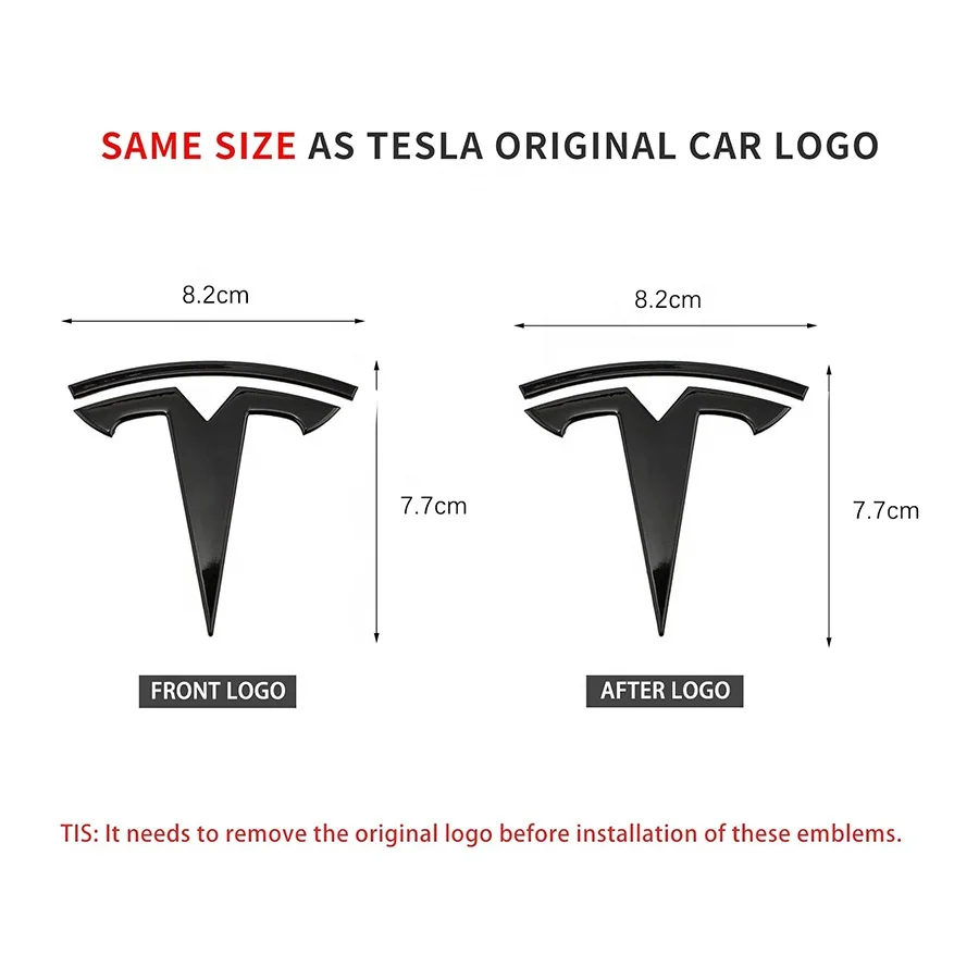 Car Accessories Car Front And Rear Steering Wheel 3D Car Sticker For Tesla Model 3 Model Y