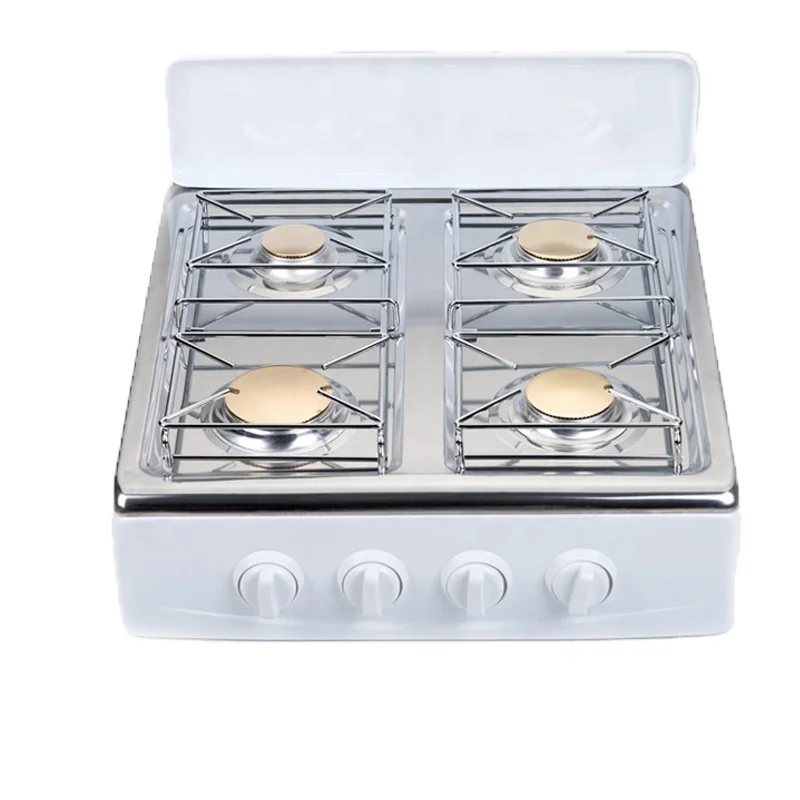 Газовая плита из нержавеющей стали с 4 горелками, стеклянная газовая плита, газовая плита