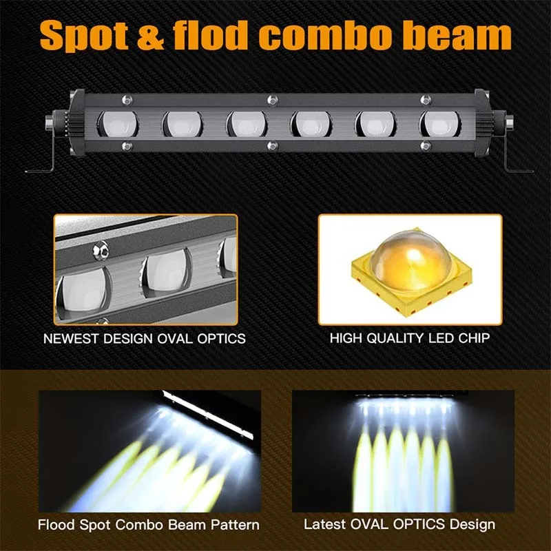 8inch Work Light 60W Led Light Bar 6leds IP68 Waterproof 12V 24V Auto Driving Light Car Led Fog Lamp