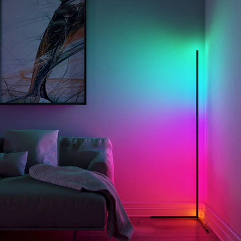 Ready to ship black aluminum highlight LED standing floor lamp for hotel and villa decoration