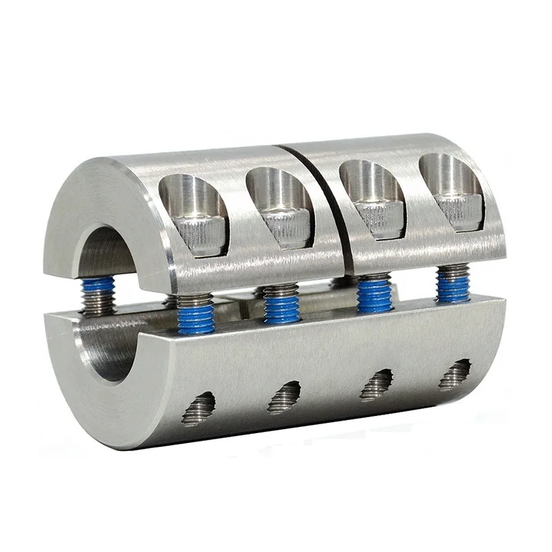 Couplings Motors Stainless steel Split Type Two-pieces High Torque Coupling Clamping Straight Cylinder Dia 8 mm