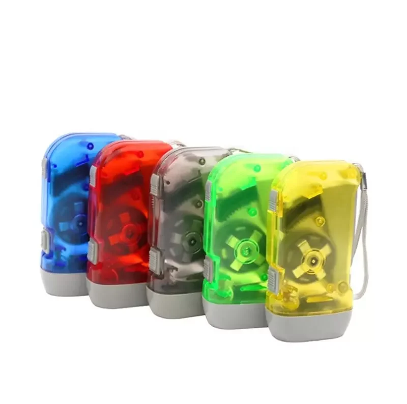 Give aways outdoor 2 LED Emergency Lamp Kid Toy Dynamo Hand Crank keychain Flashlight Hand pressure charging flashlight