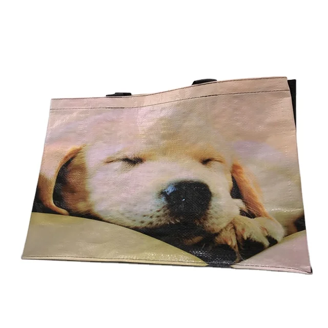 Online Shop 2020 Top Brand Cute dog Promotional Waterproof large  PP Woven tote bag women handbags luxury