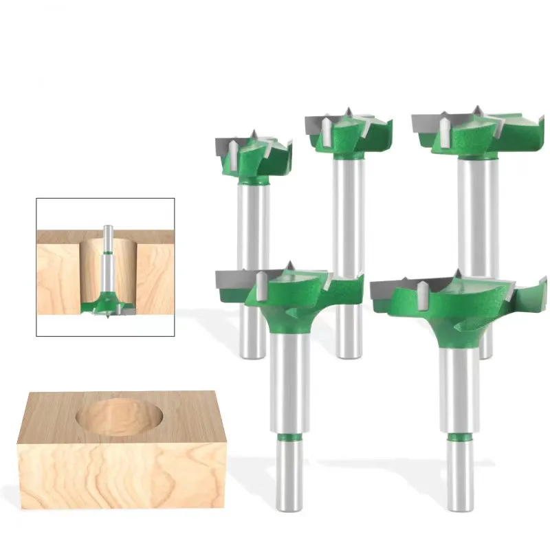 High Quality 3blades Woodworking Hole Opener Hole Saw Hinge Drill Bits Forstner Cabinet Door Router Bits Set 28mm to 75mm
