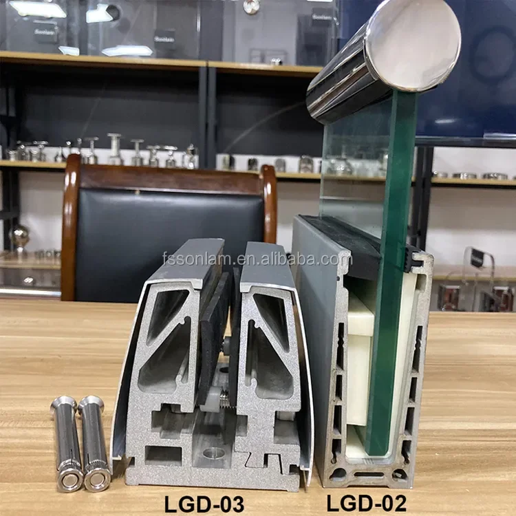 Aluminum U Profile Glass Railing U Channel Base for Frameless Glass Balcony Balustrade