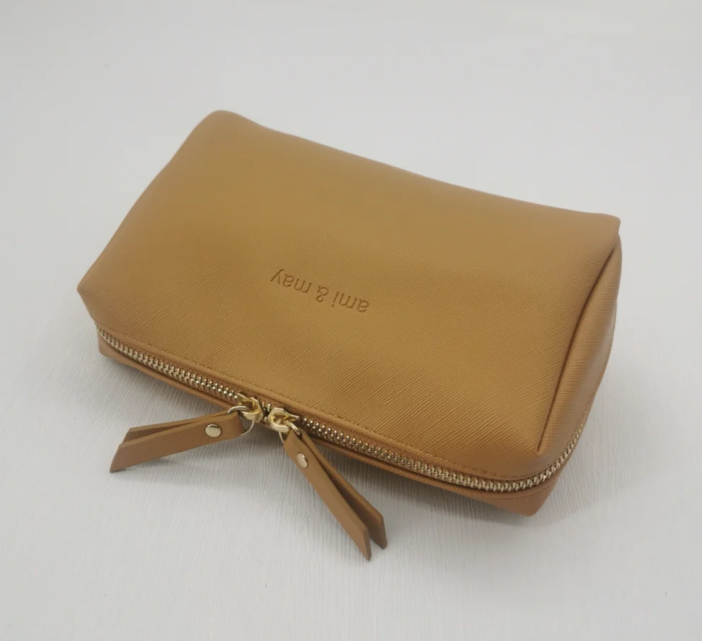 REACH Standard Leather Cosmetic Bag Makeup Zipper Pouch for Cosmetics PU cosmetic bag