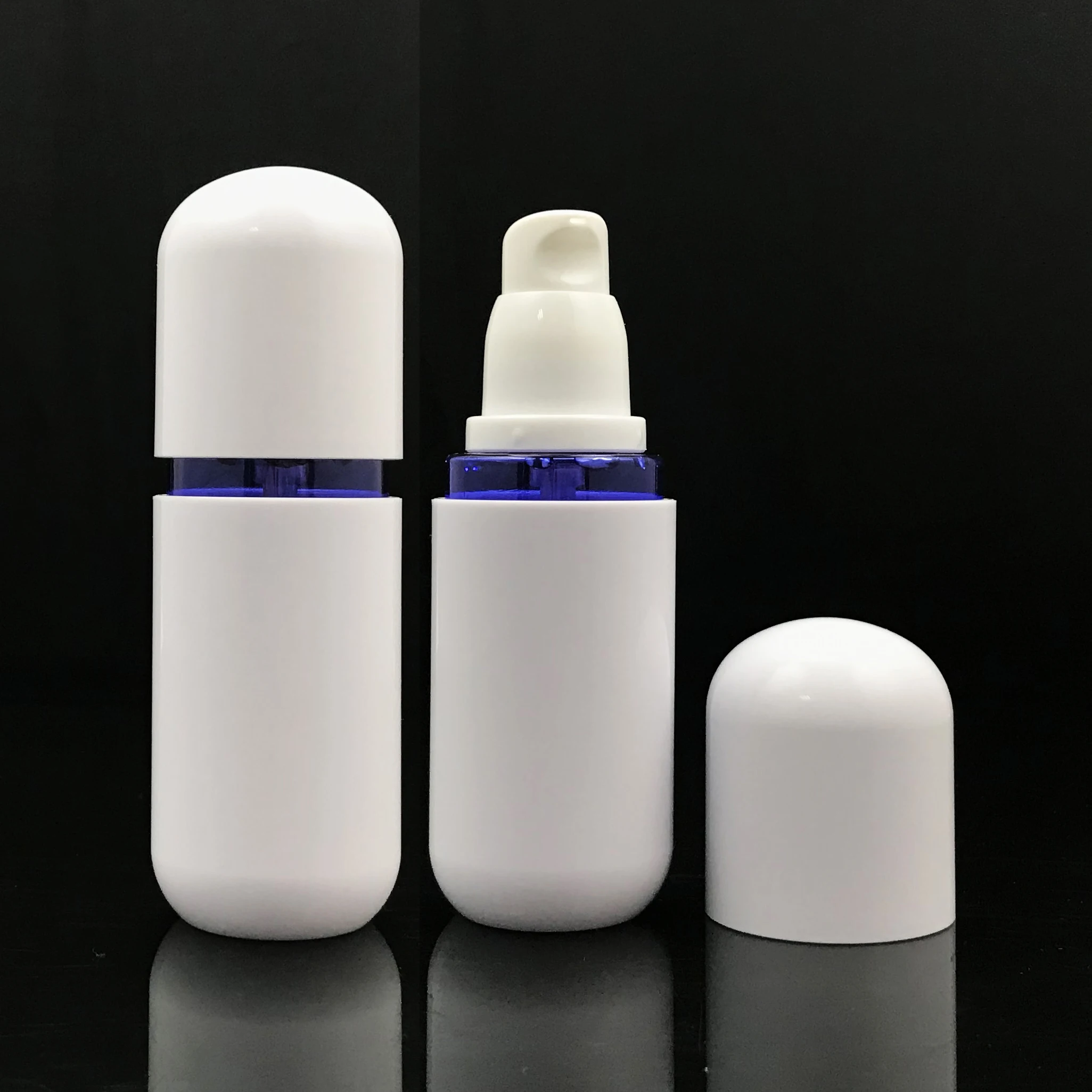 Unique plastic foundation bottle 30ml serum airless press pump bottle
