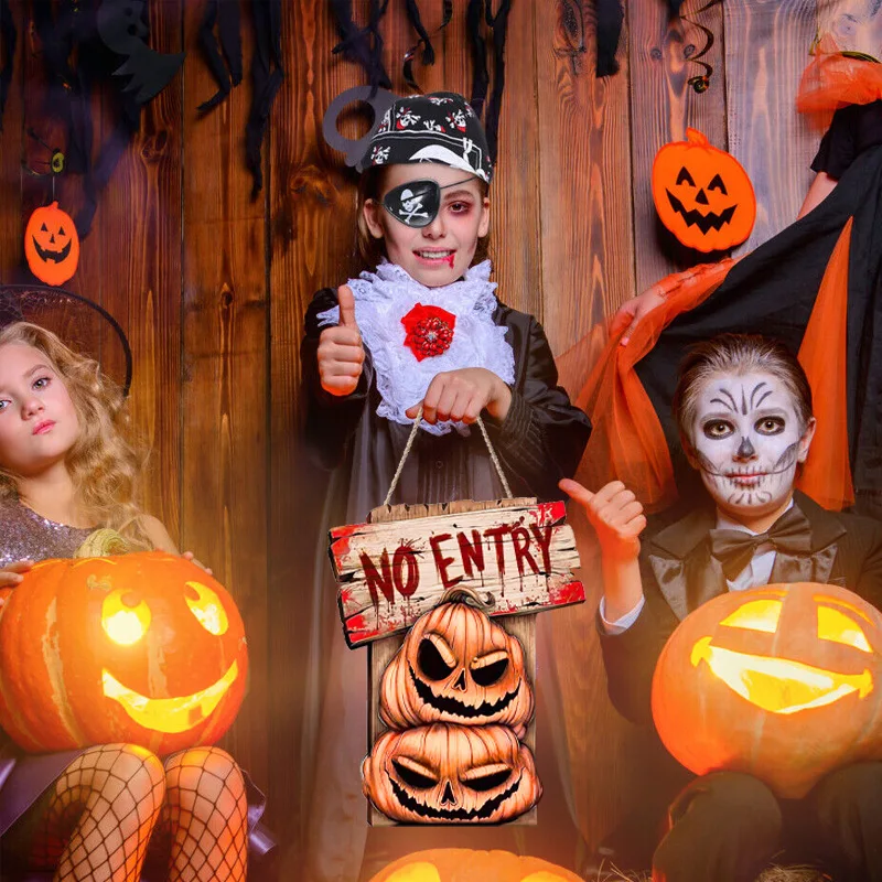 Halloween Decorations Crafts Hanging Pumpkin Trees Outdoor Gardens Horror And Scary Wooden Ghost Decoration