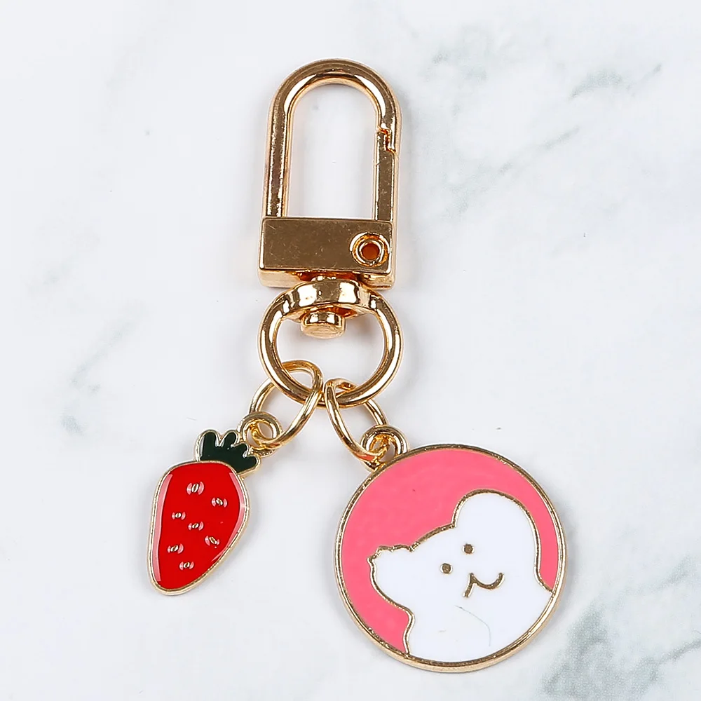 Promotional Keyring Custom Logo Key Holder Cute Flower Key Chain Rose Gold Hard Soft Enamel Metal Keychain